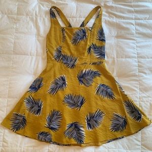 NWT Mustard Yellow Feather Dress